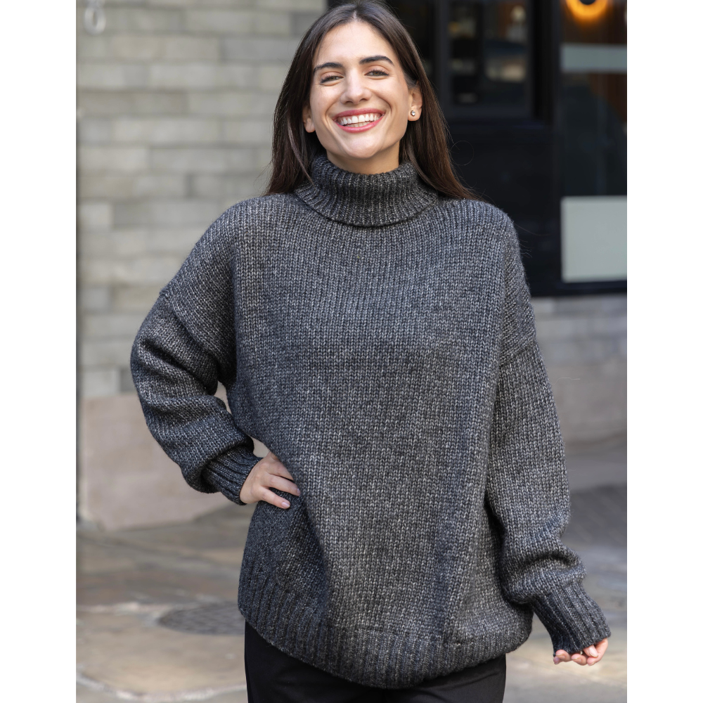 Sweater Knitting Kit Solid Alpaca Hug Oversize 2