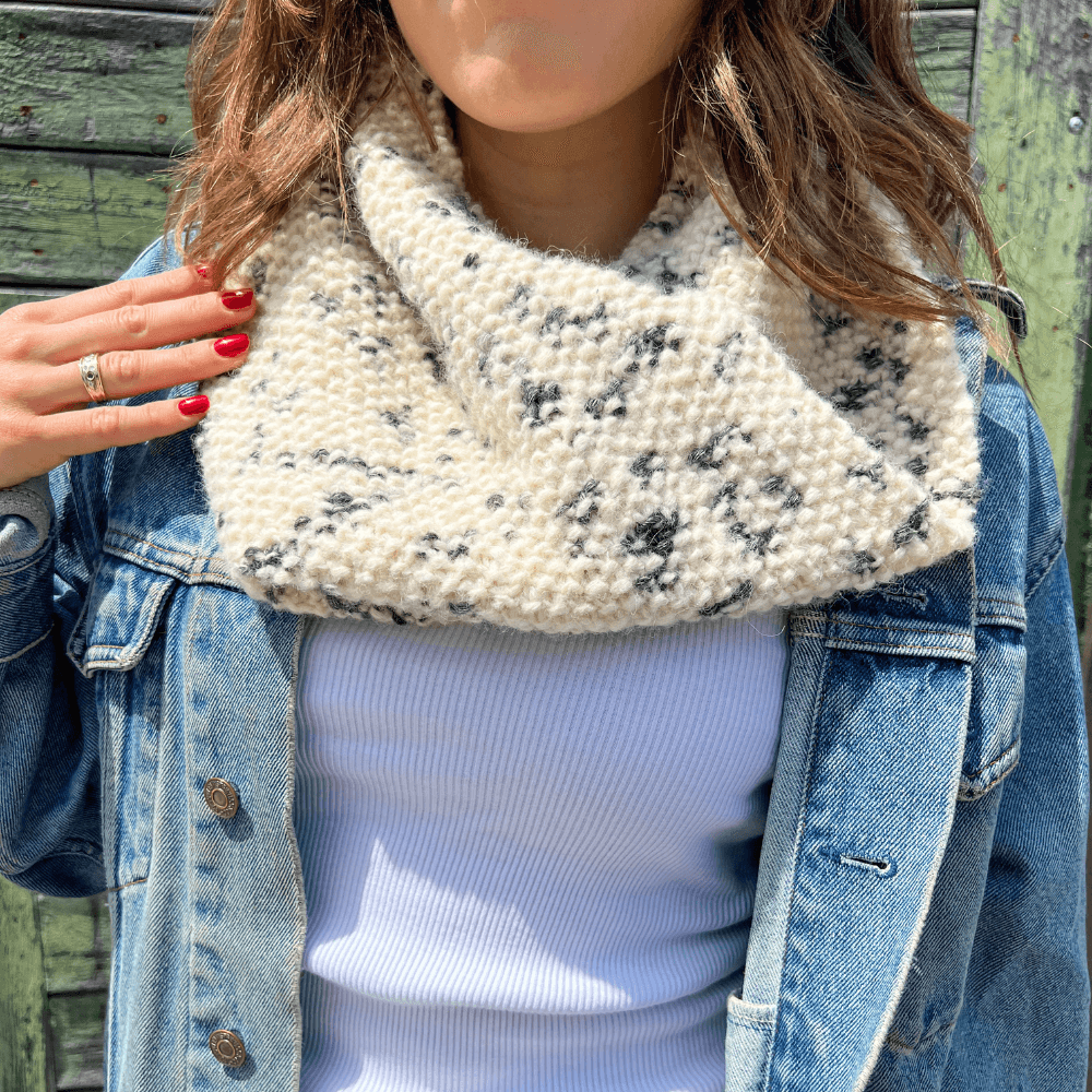 White All Season Cowl Knitting Kit