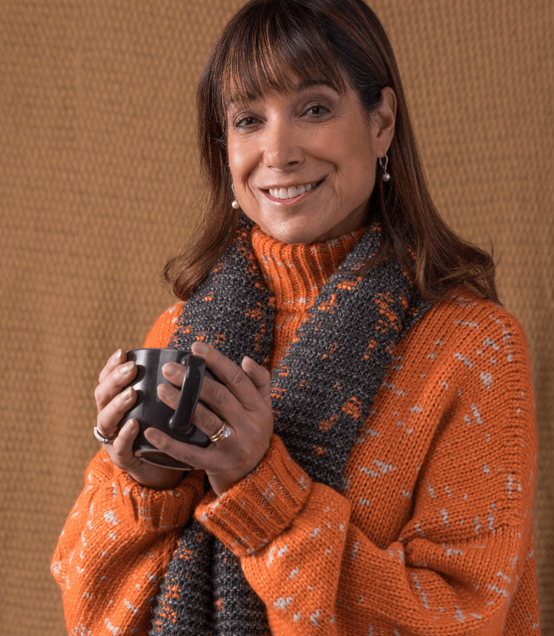 Orange Knitting Kit Alpaca Hug Oversize Sweater