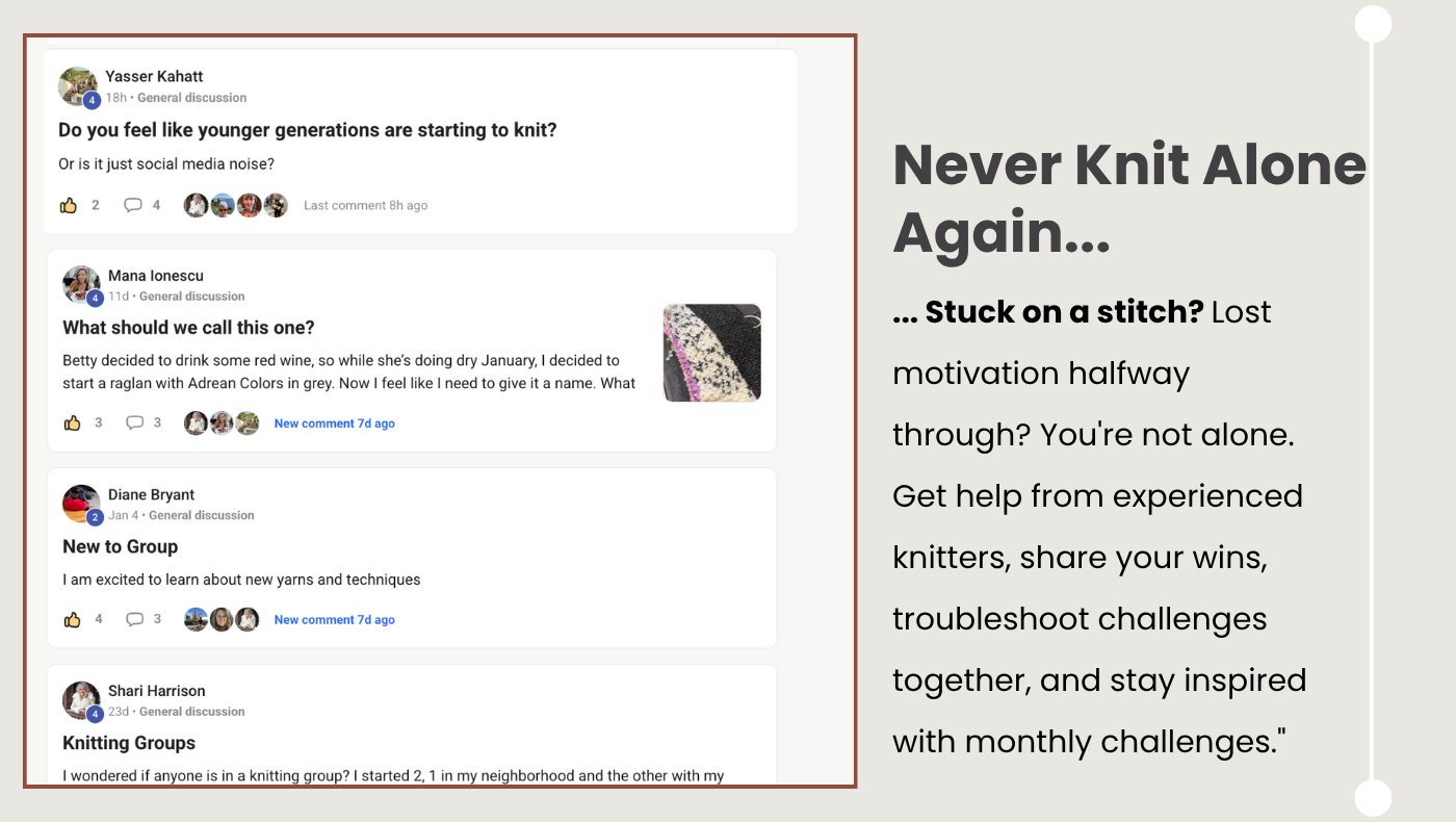 Get all our patterns + live help community