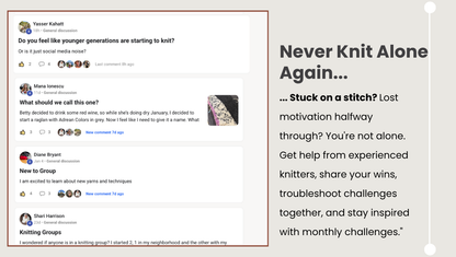 Get all our patterns + live help community