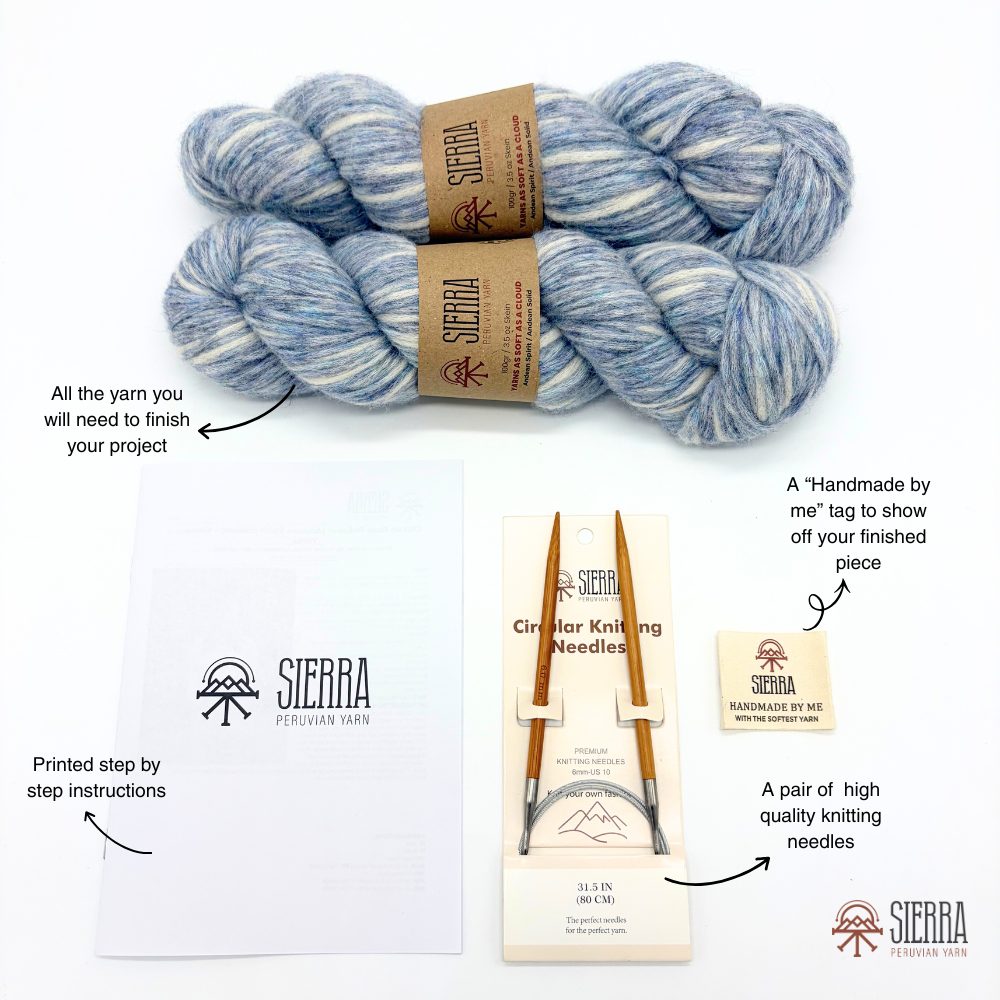 The Aurora Scarf - Beginner's Knitting Kit