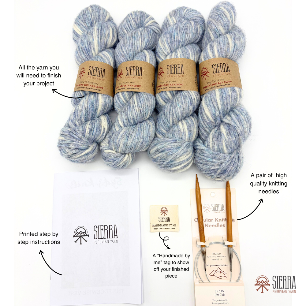 Sweet Rose Sweater - Beginner's Knitting Kit