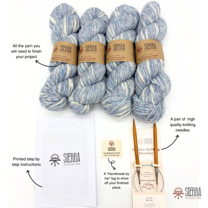 Sweet Rose Sweater - Beginner's Knitting Kit