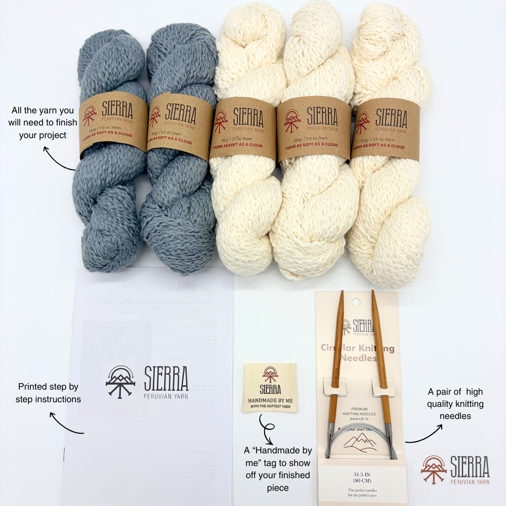 Moonbloom Baby Blanket - Beginner's Knitting Kit