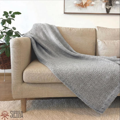 DreamCloud Blanket Kit Grey Cloudtouch Baby Alpaca Pima Cotton Knitting Kit for Adults