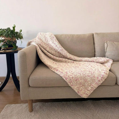DreamCloud Blanket Kit Ivory Lavender Cloudtouch Baby Alpaca Pima Cotton Blanket Knitting Kit
