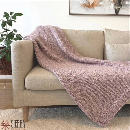 DreamCloud Blanket Kit Rose Cloudtouch Baby Alpaca Pima Cotton Blanket Knitting Kit for Beginners