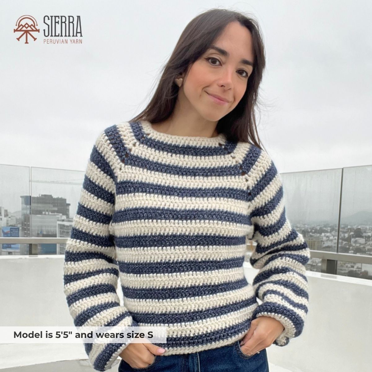 Cloudy Stripes Sweater - Beginner Crochet Kit