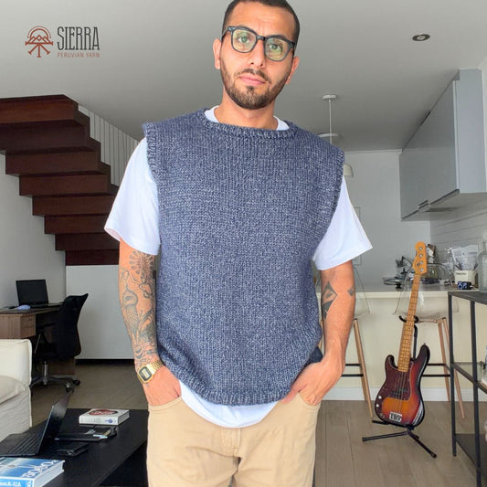 The Easy Sunday Vest -  Beginner Knitting Kit (Men)