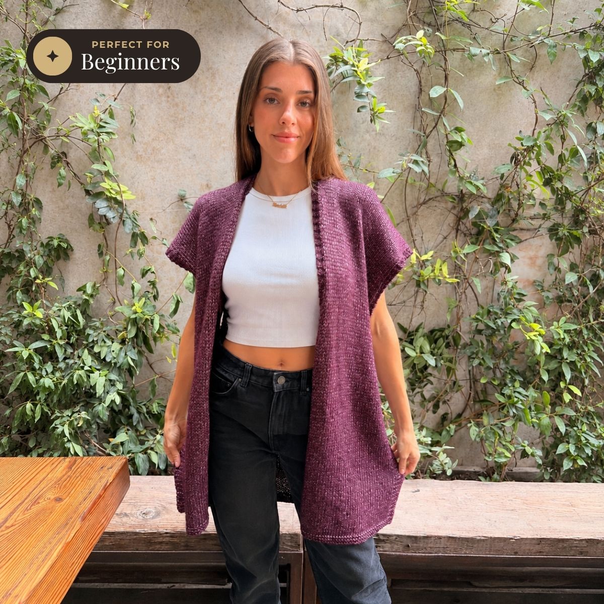 The Open Road Long Vest - Knitting Kit