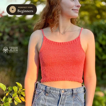 Soleil Tank - Cotton - Beginner's Knitting Kit