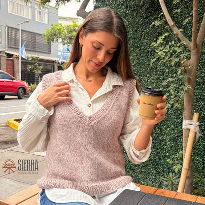 The Classic V Neck Vest - Beginner Knitting Kit