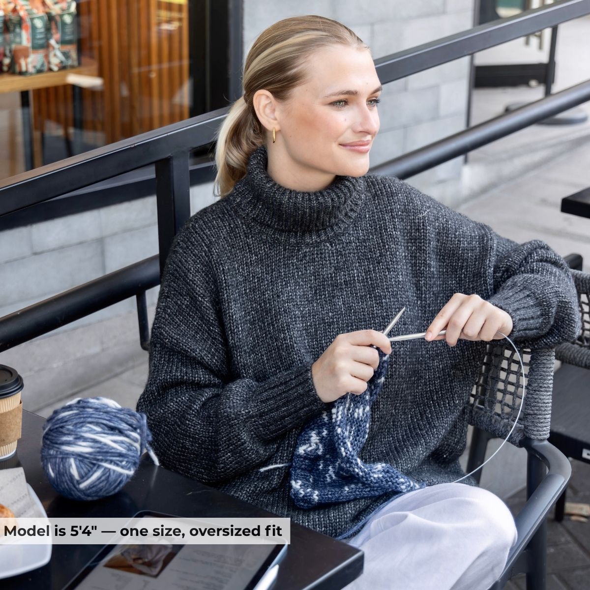 Solid Alpaca Hug Oversize Sweater - Knitting Kit